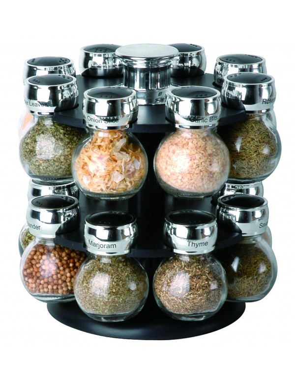 16 Piece Glass Spice Jar Rack Set, SG3205